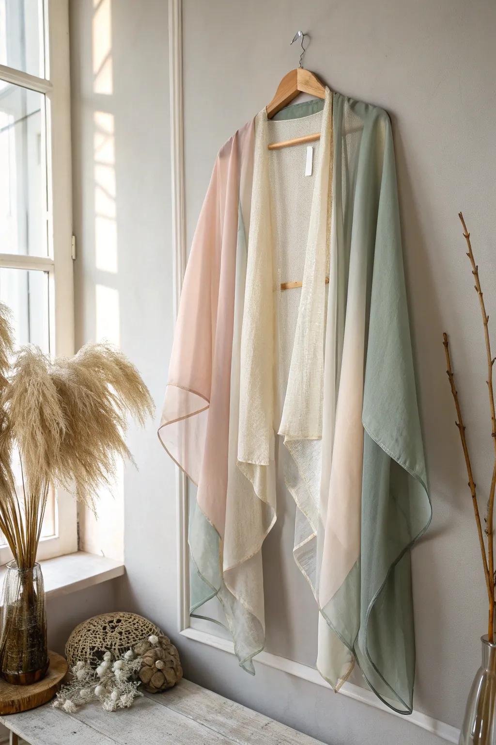 Embrace your inner fairy with this ethereal layered fabric cape, perfect for adding a touch of magic to any outfit.