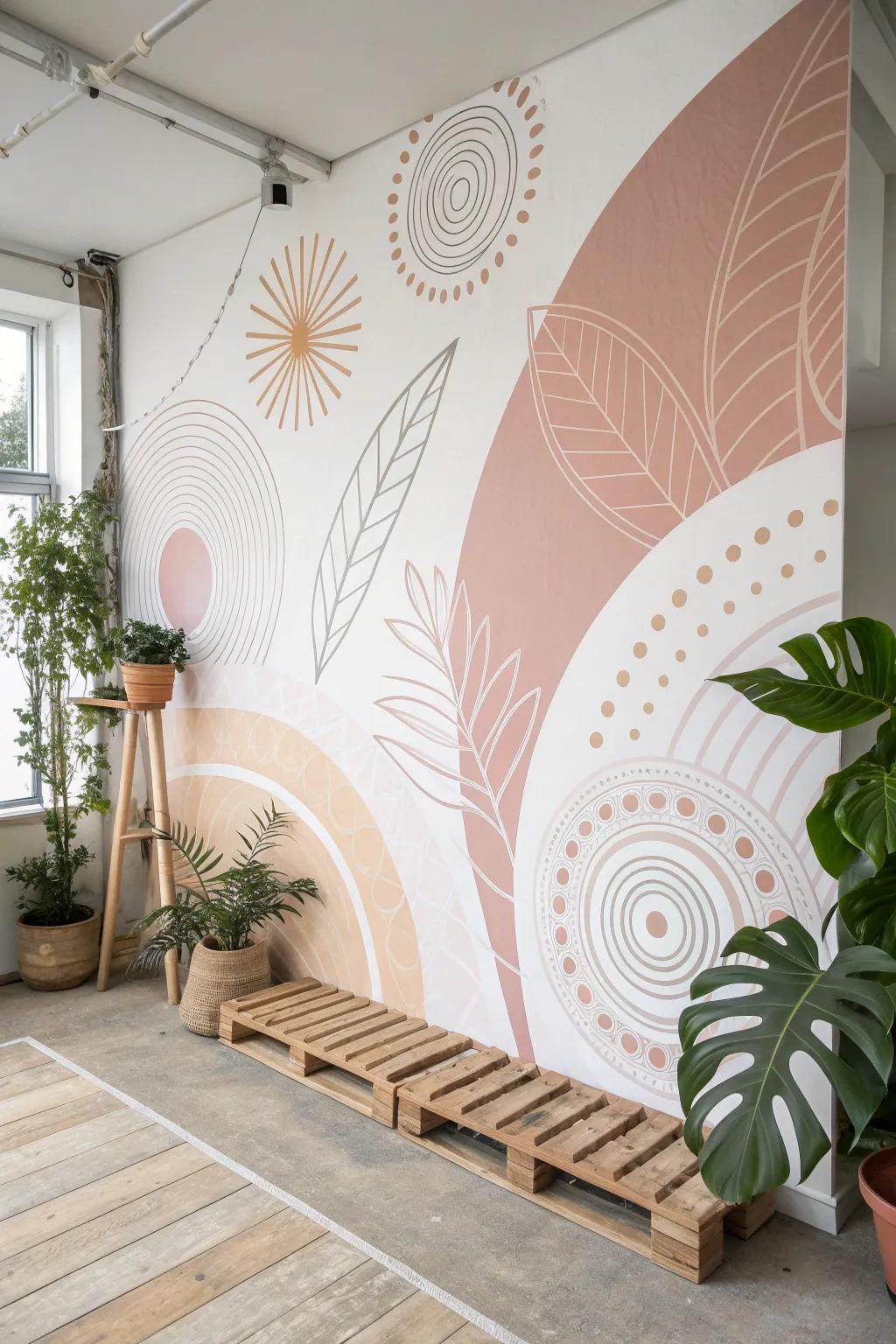 Elevate your space with a whimsical foam print wall mural—where Scandinavian simplicity meets Bohemian charm.
