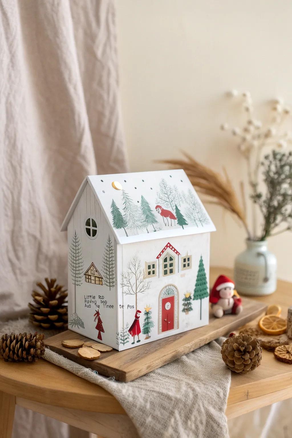 Bring your favorite tales to life with a whimsical storybook village box, perfect for adding a touch of nostalgia to your food drive!