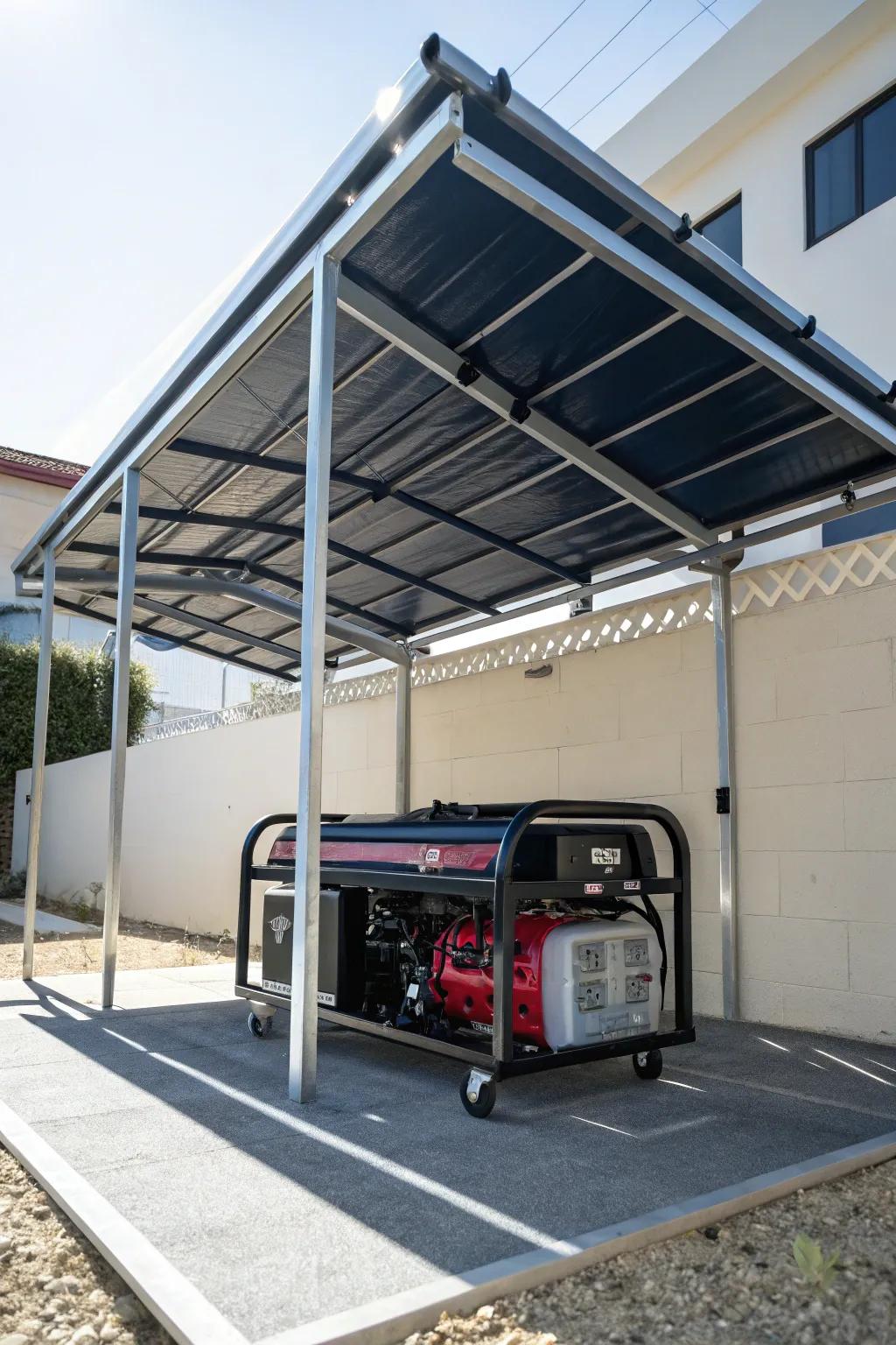 Craftsmanship meets functionality: A portable carport that shelters and impresses.