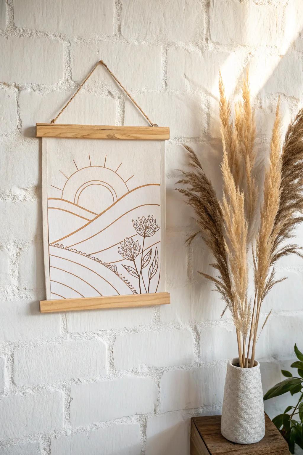 Elevate your space with custom wall art that speaks to your soul. 🌿✨ #MinimalistDecor #BohoChic