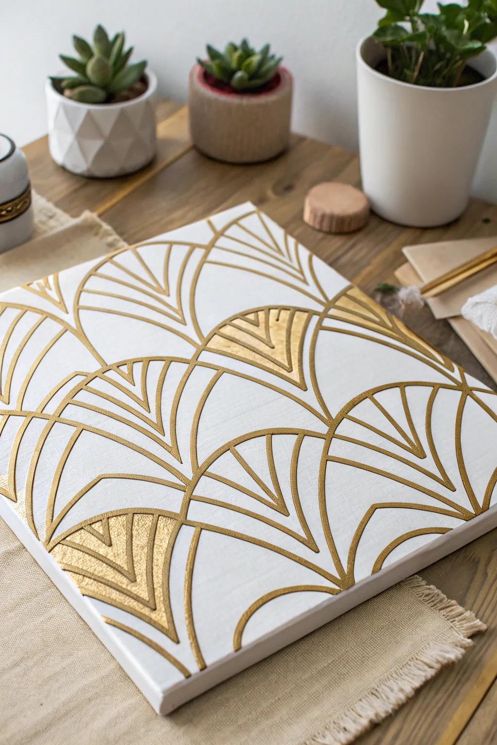 Elevate your space with the vintage glamour of Art Deco glue gun art.