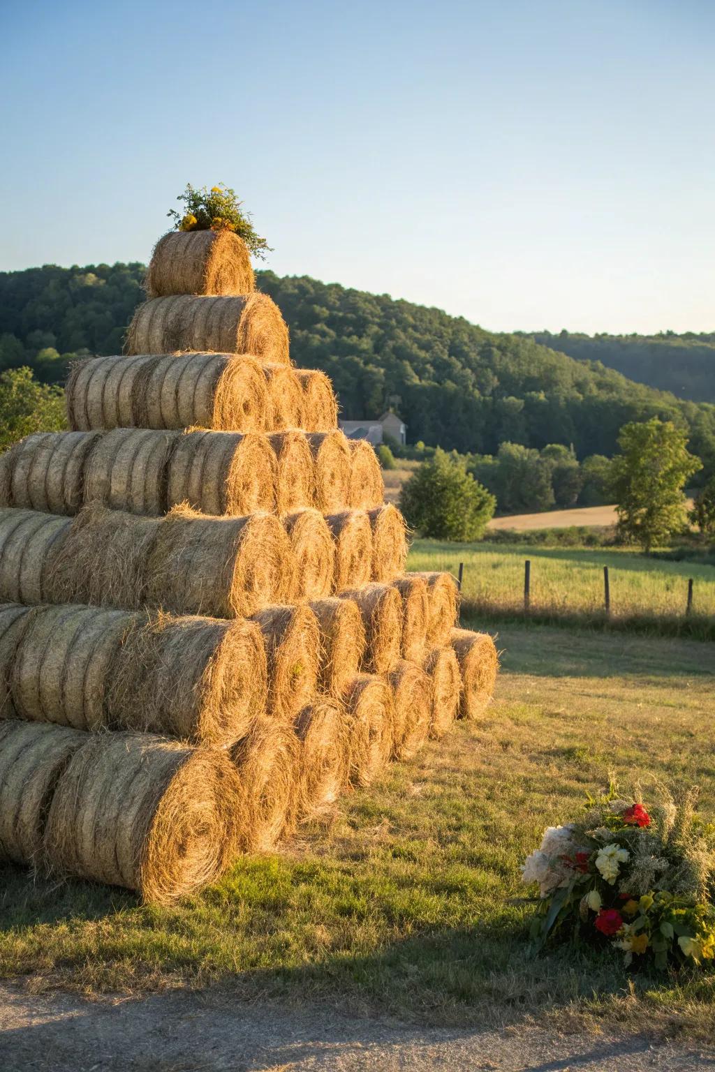 Craft a Goat's Playground: Hay Bale Towers for Adventure and Nutrition.