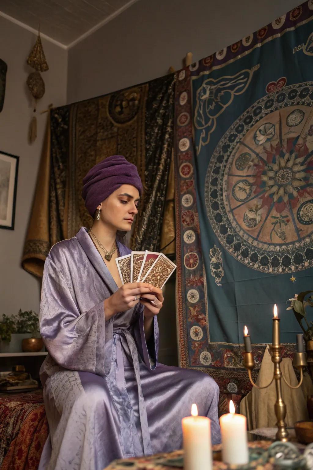 Predict a stylish future with a fortune teller robe.