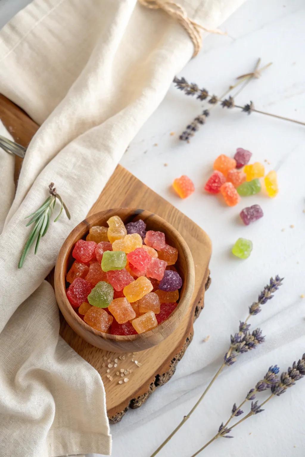 Add a splash of color and fun to your Halloween snack spread with these delightful Goblin Gummy Bears!