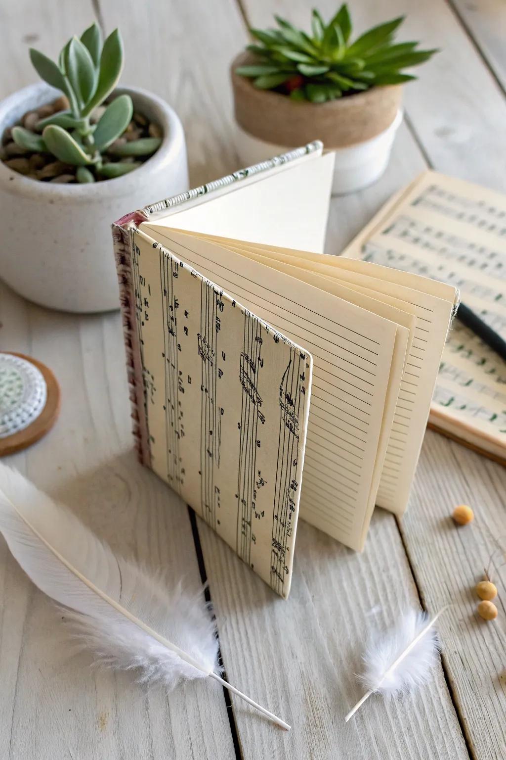 Craft your own harmony with a music sheet notebook – where creativity meets melody.