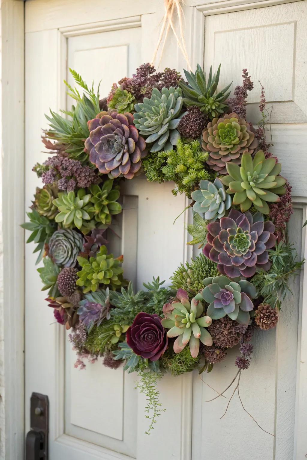 Embrace nature with a stunning succulent wreath—where minimalist beauty meets eco-friendly design.