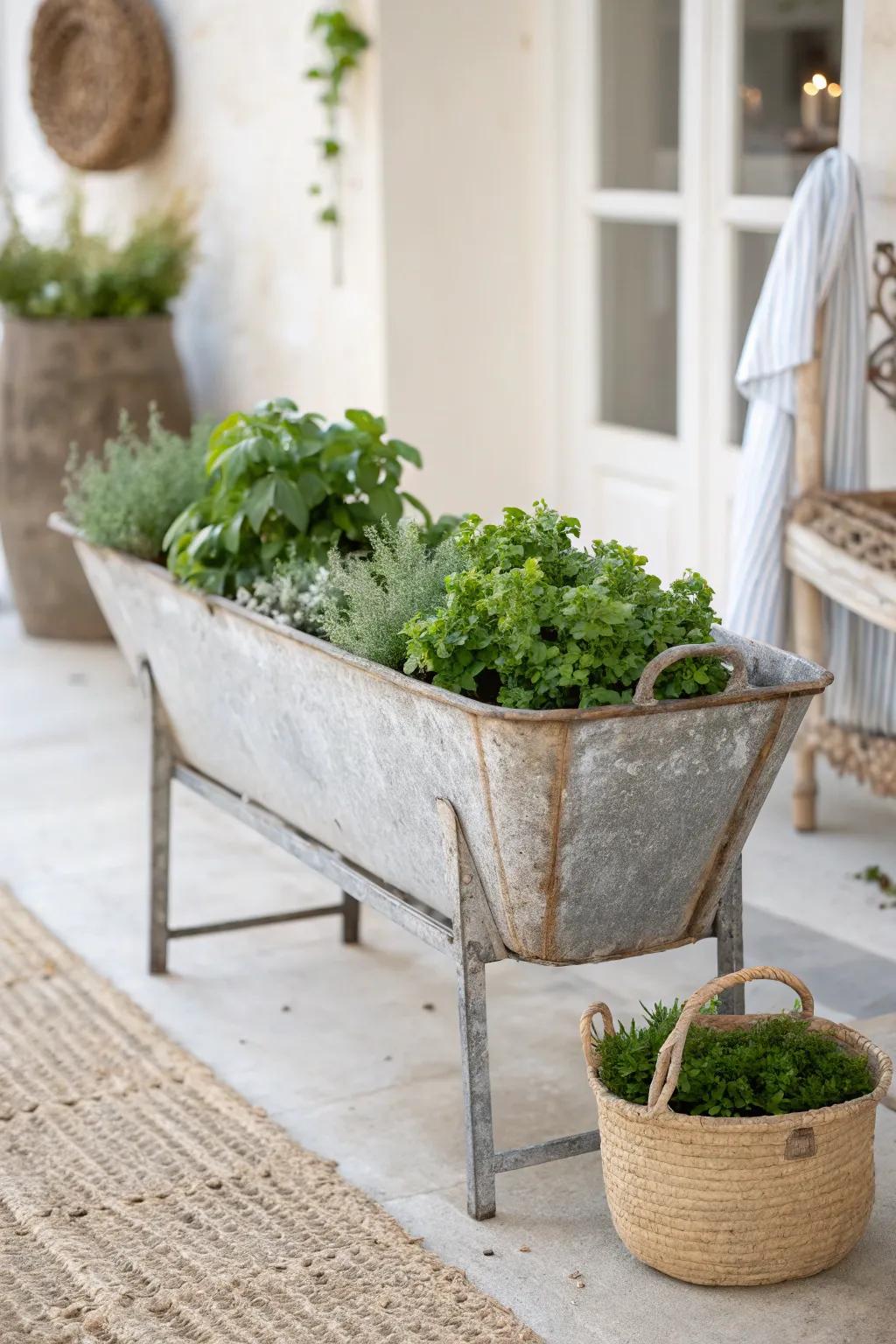 Elevate your garden with this stunning upcycled metal planter—where industrial chic meets natural elegance.