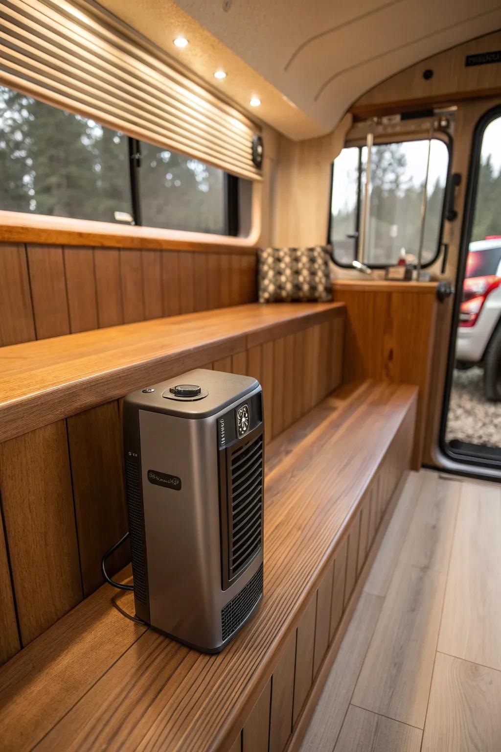 Stay warm in style: Discover the art of compact heating solutions for your camper van.