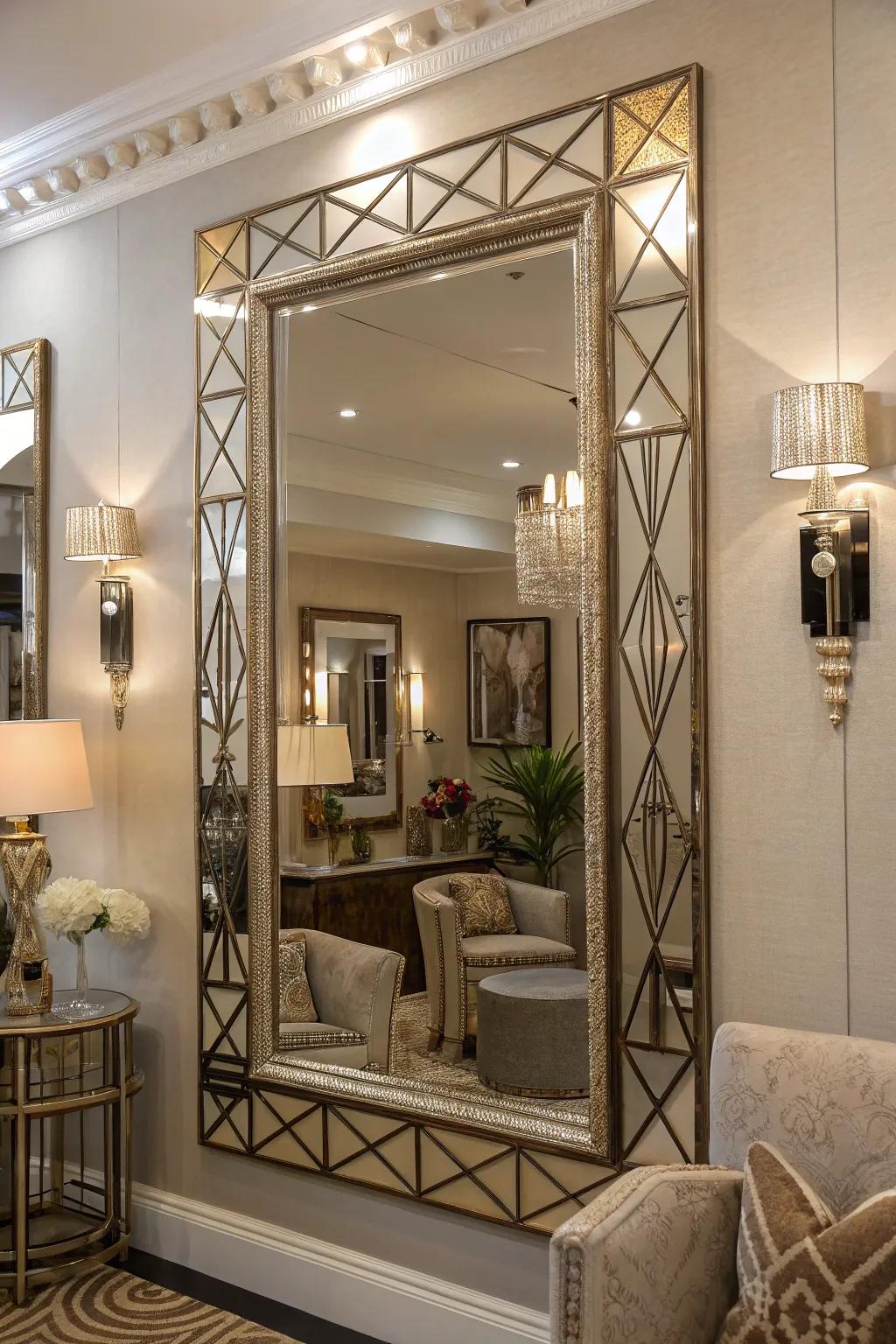 Art deco mirrors create depth and reflect light beautifully.