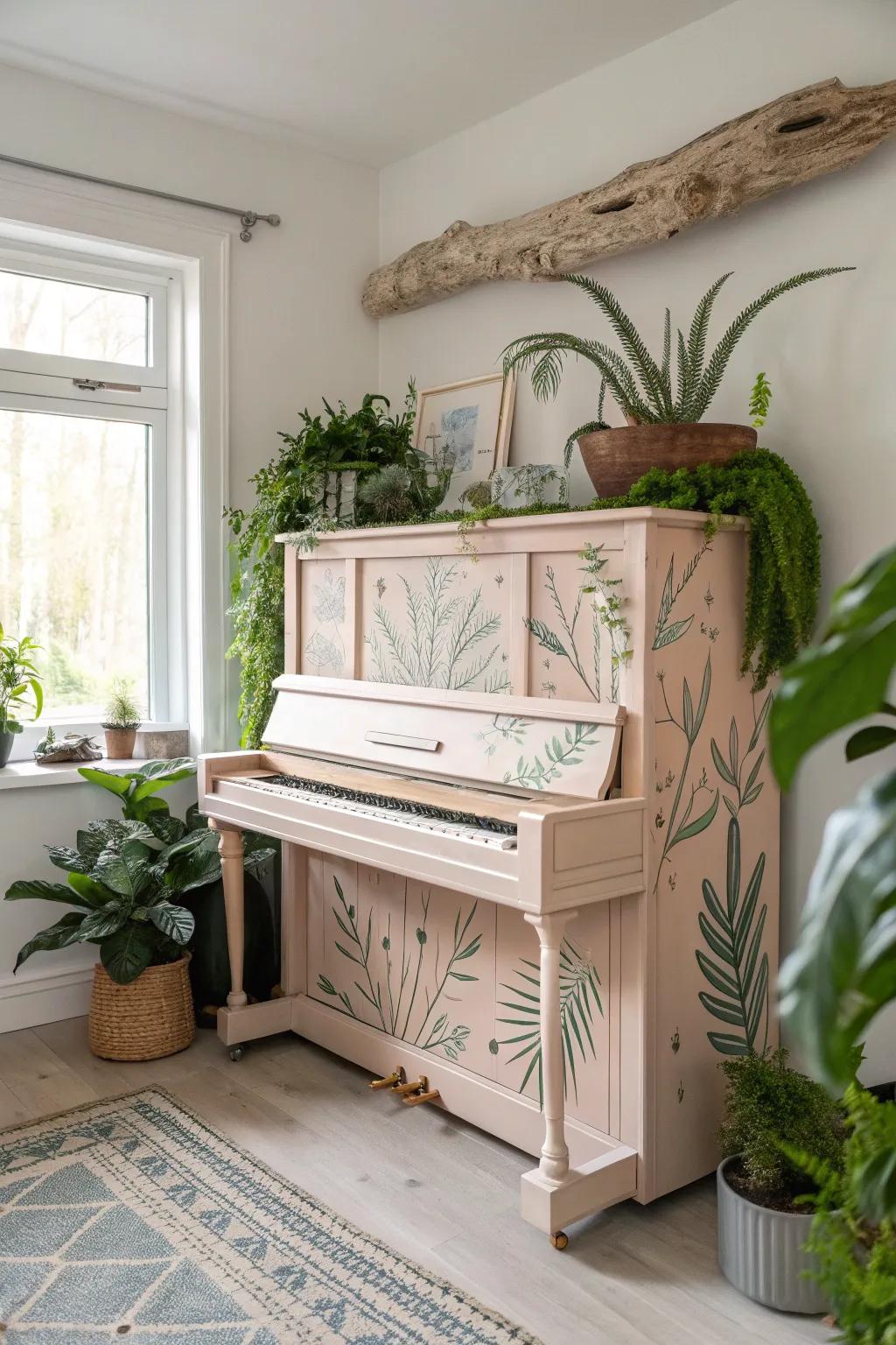 Bring harmony into your home with a nature-inspired piano centerpiece.