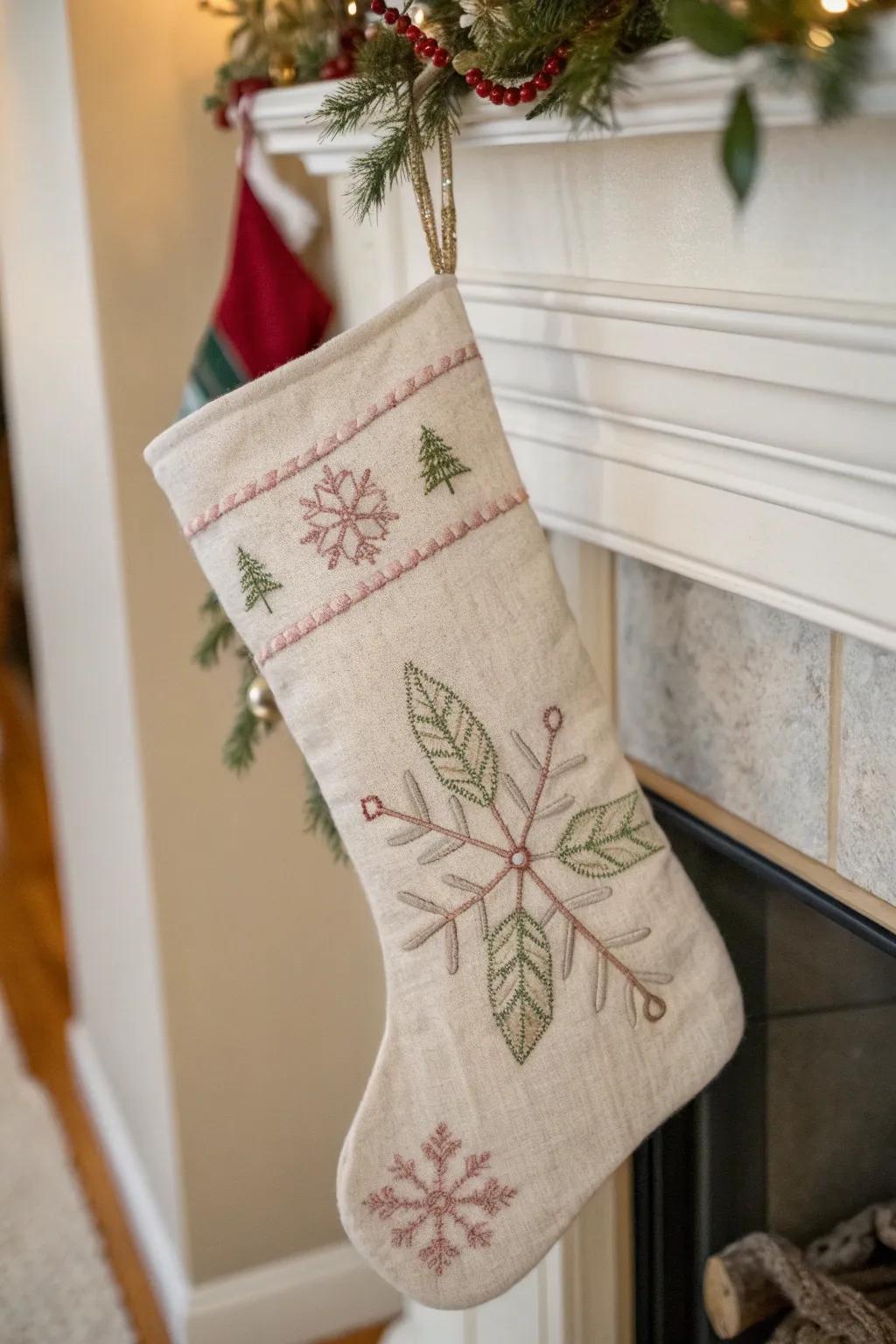 Add a touch of personal charm to your holiday decor with a beautifully patched stocking.