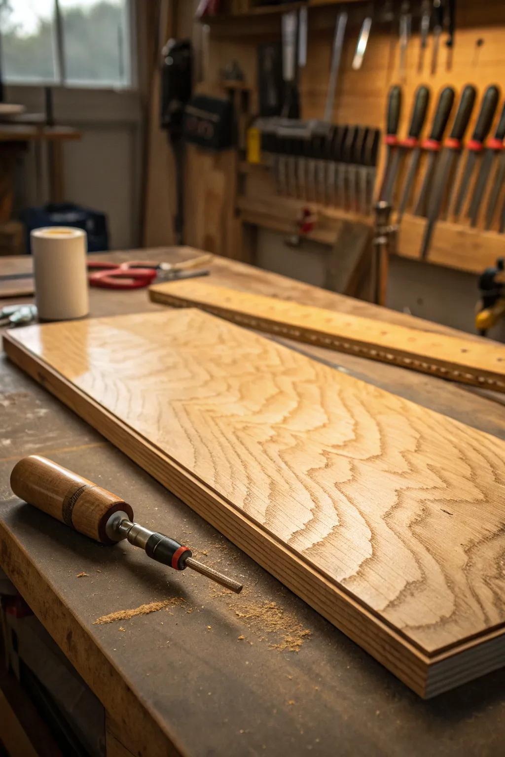 Elevate your shed floor with expertly sealed plywood for a lasting, polished look.