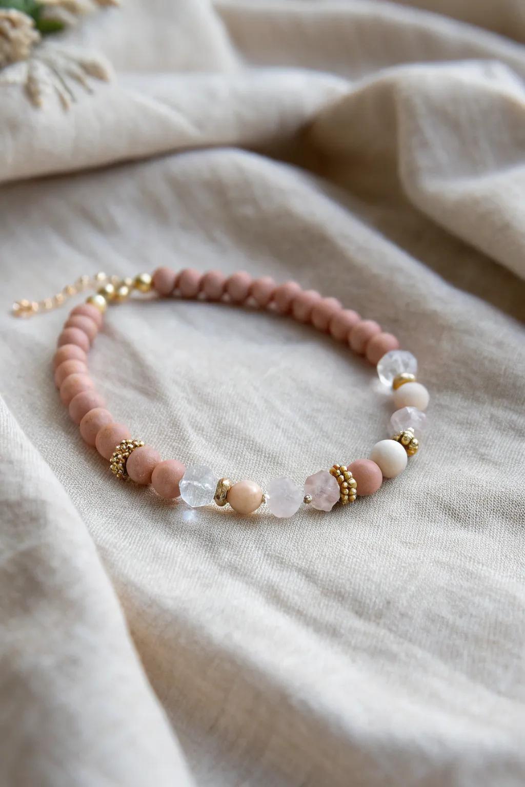 Embrace the mystical charm of crystal and clay bead bracelets, where simplicity meets elegance.