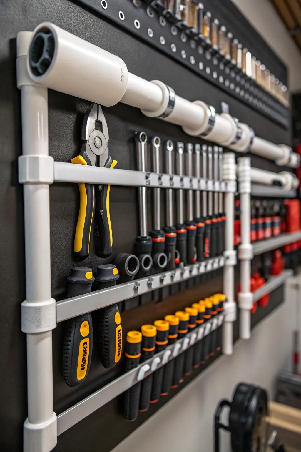 Elevate your workshop with a customizable tool rack: where form meets function.