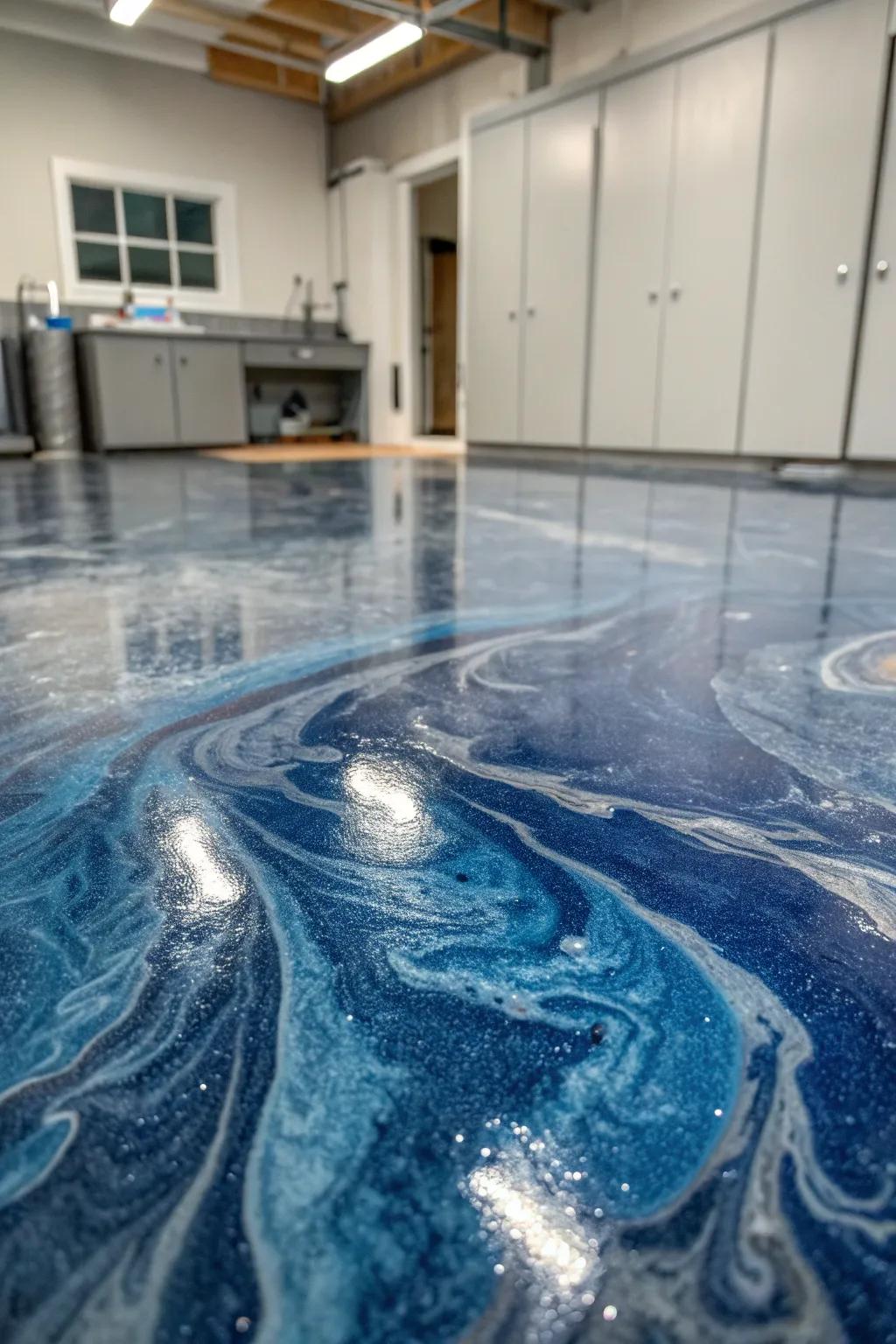 Transform your reloading space with the artistry of epoxy flooring—where durability meets stunning design!