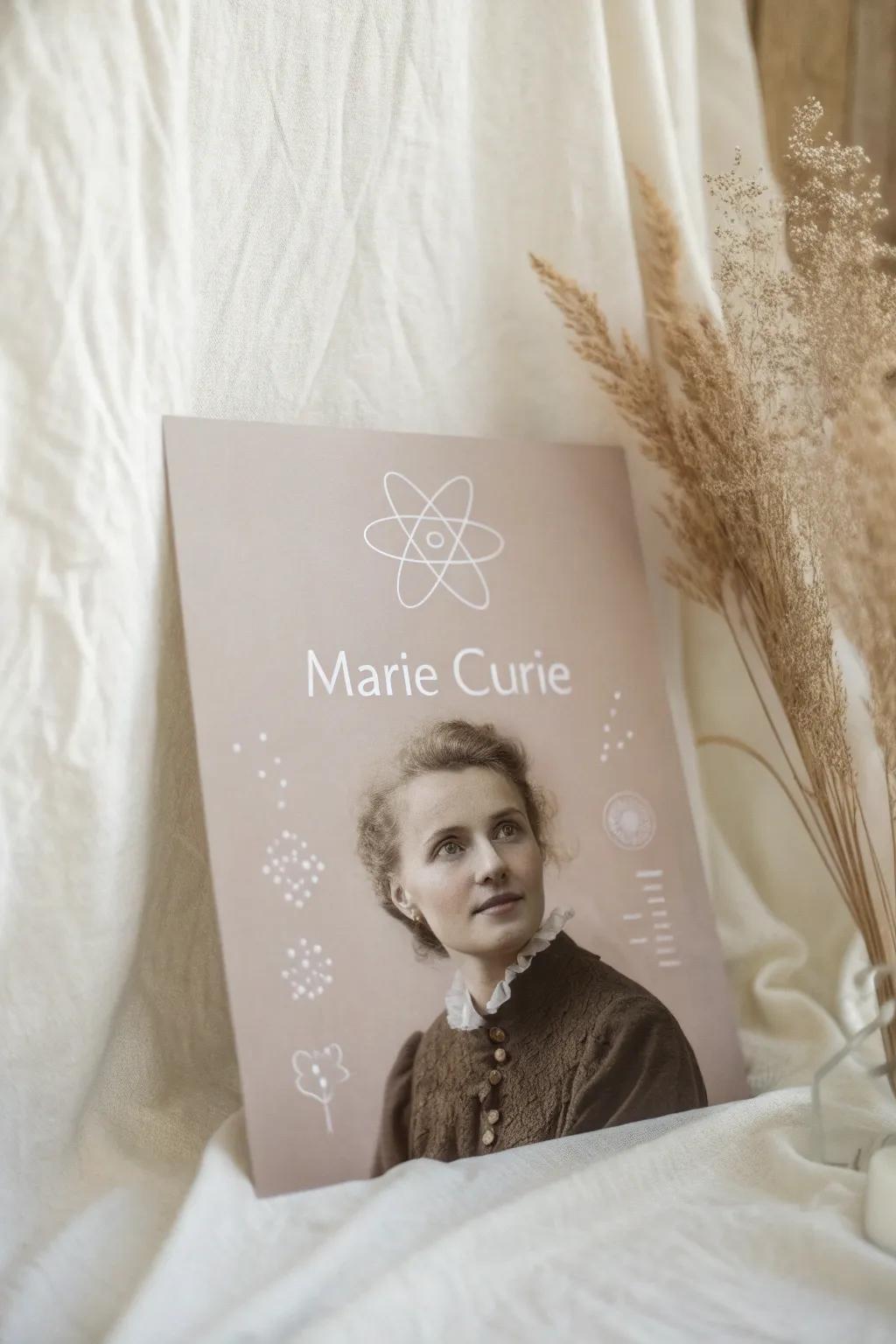 Celebrate the legacy of Marie Curie with this elegantly crafted tribute to her groundbreaking achievements in science.