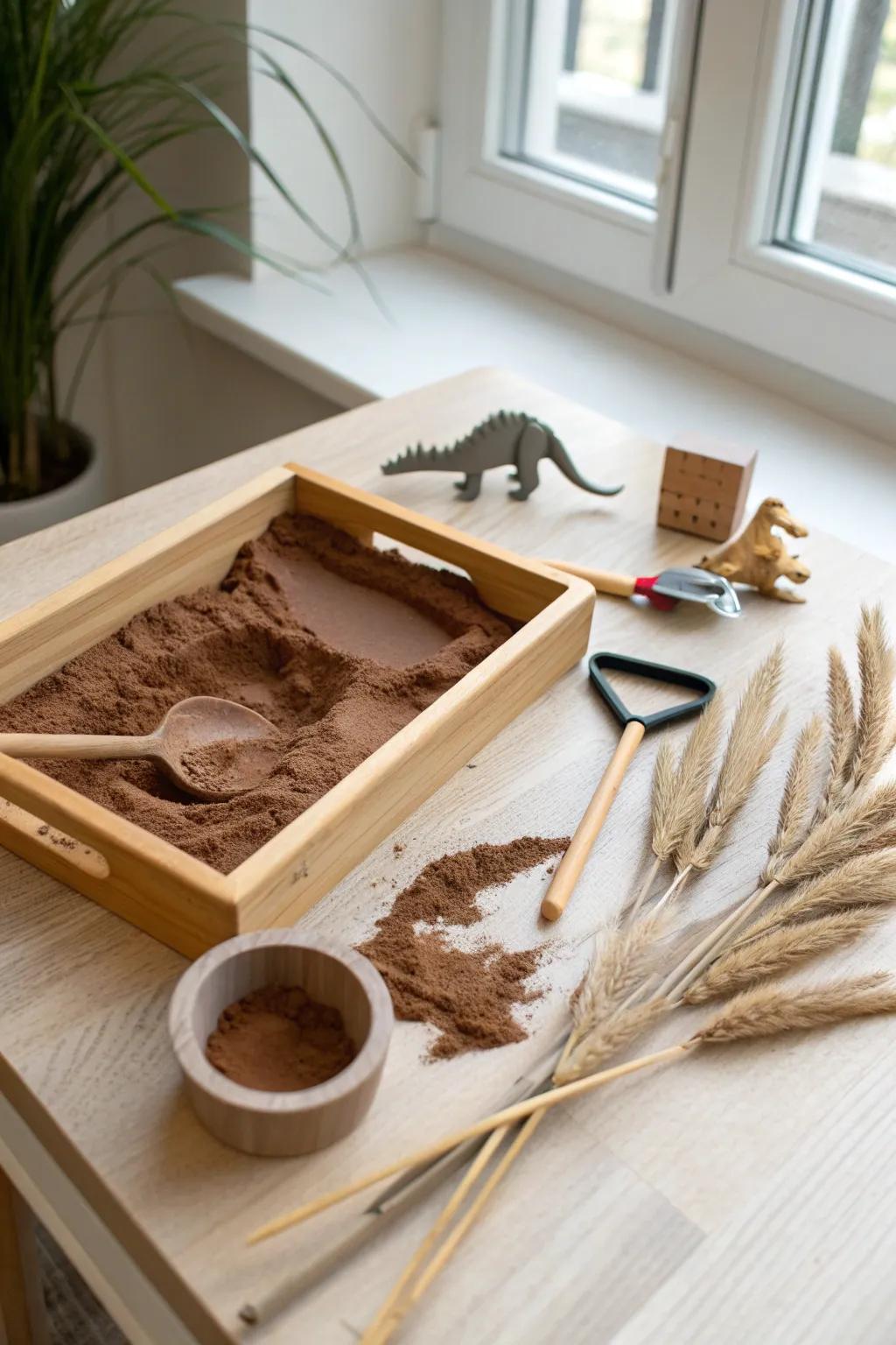 Unleash creativity with our Magic Mud sensory setup—where simplicity meets playful adventure.