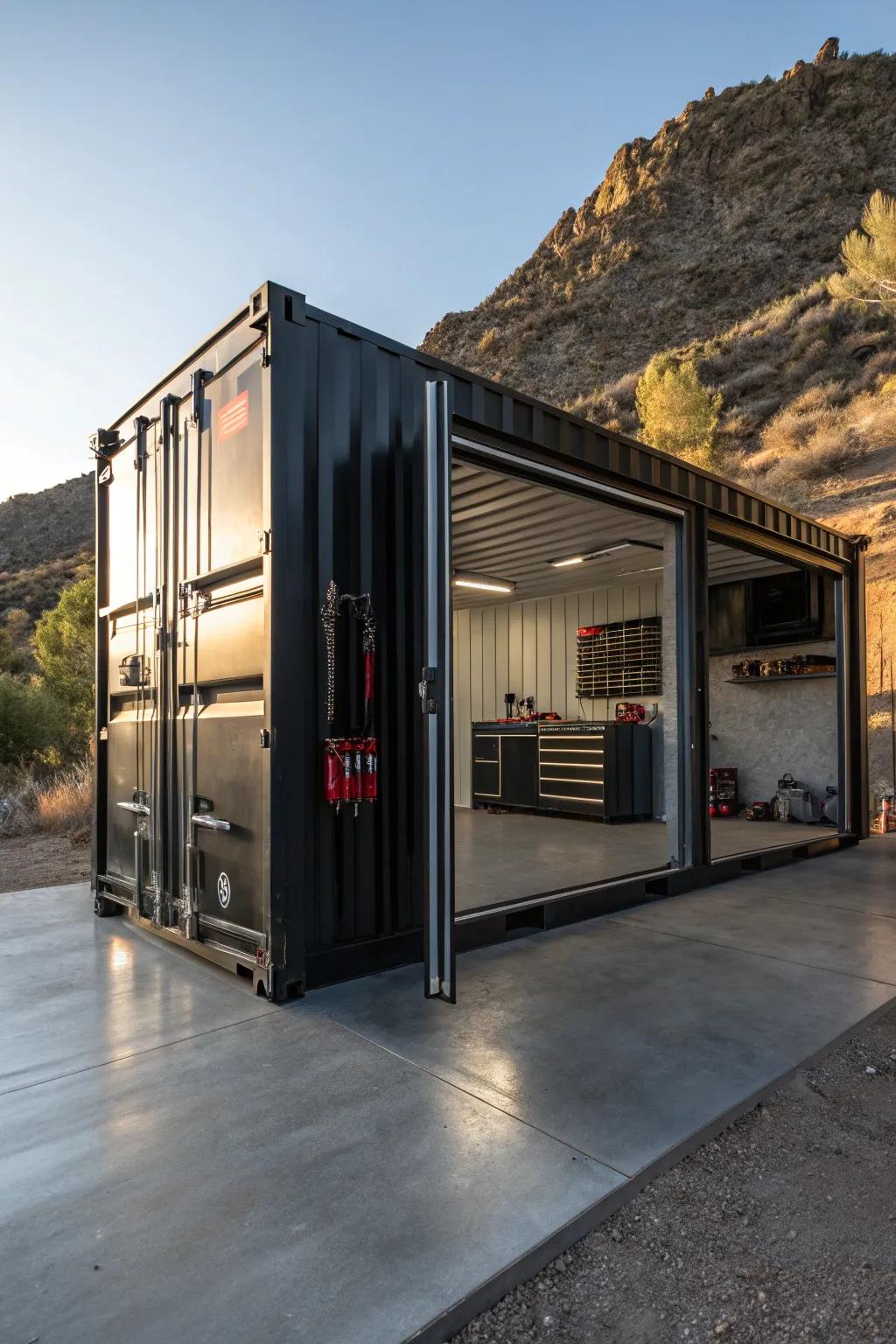 Discover the art of temporary design with this striking pop-up garage concept.