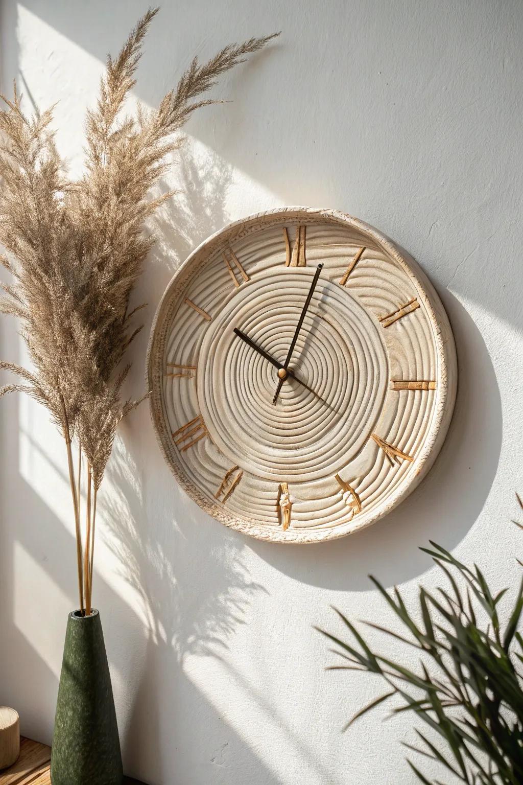 Timeless elegance meets natural beauty in this handcrafted slab pottery clock. Perfect for adding minimalist charm to your space.