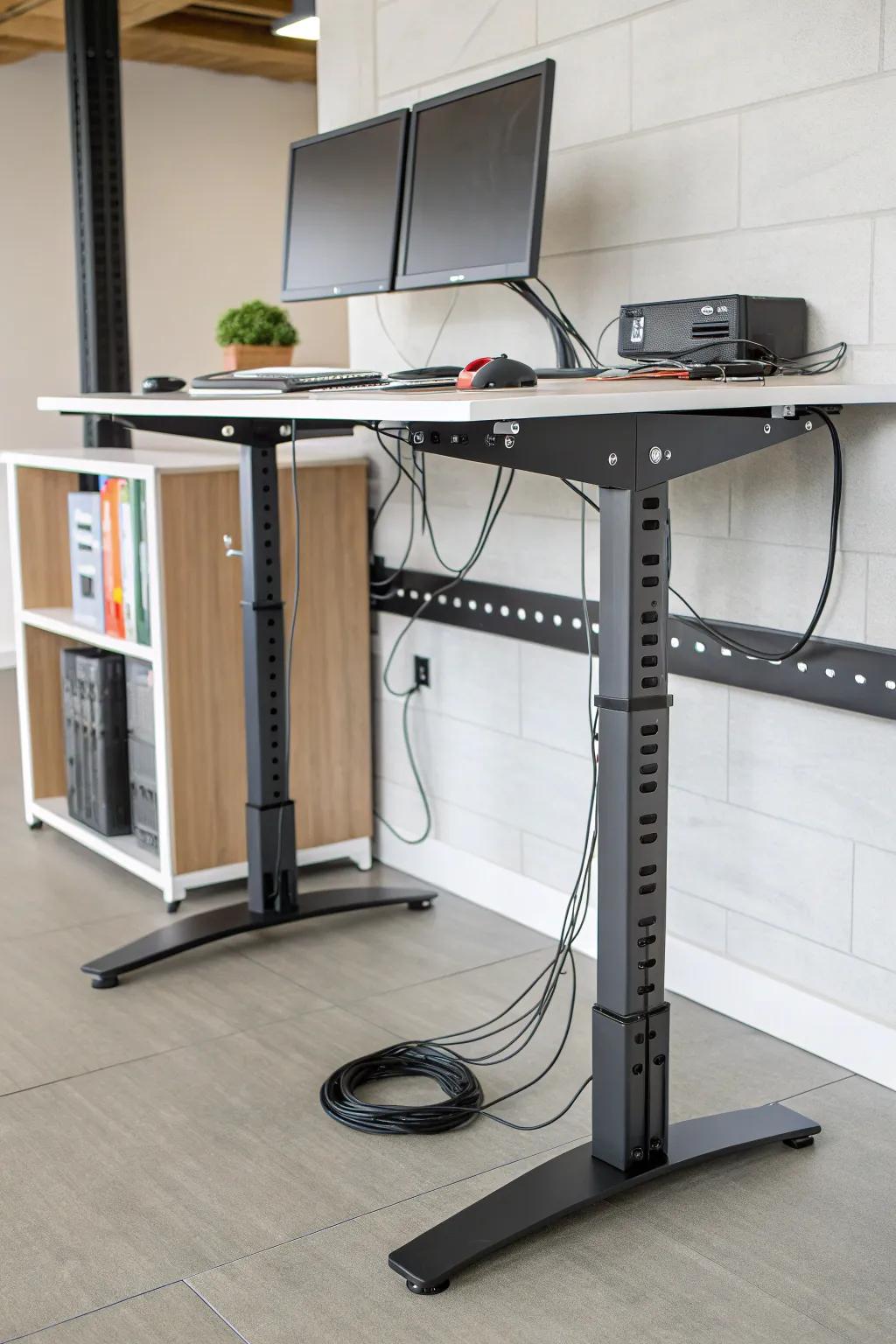 Cable spines offer flexible solutions for height-adjustable desks.