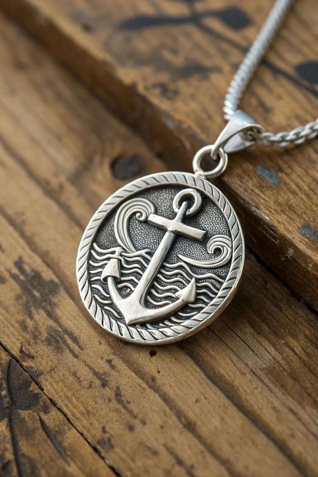 Embrace the sea's allure with this expertly crafted nautical pendant.