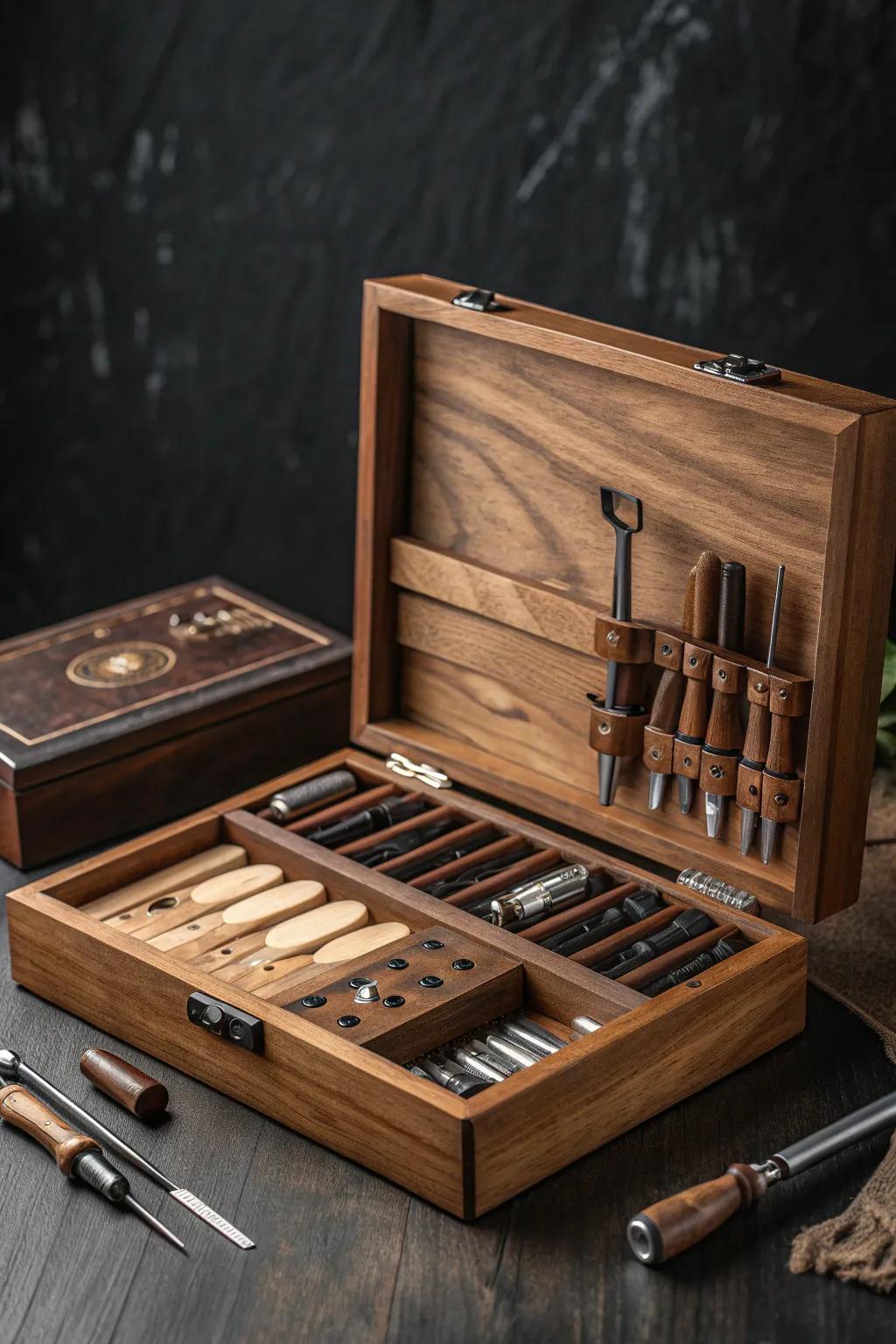 Elevate your crafting station with a toolbox that combines functionality and craftsmanship.