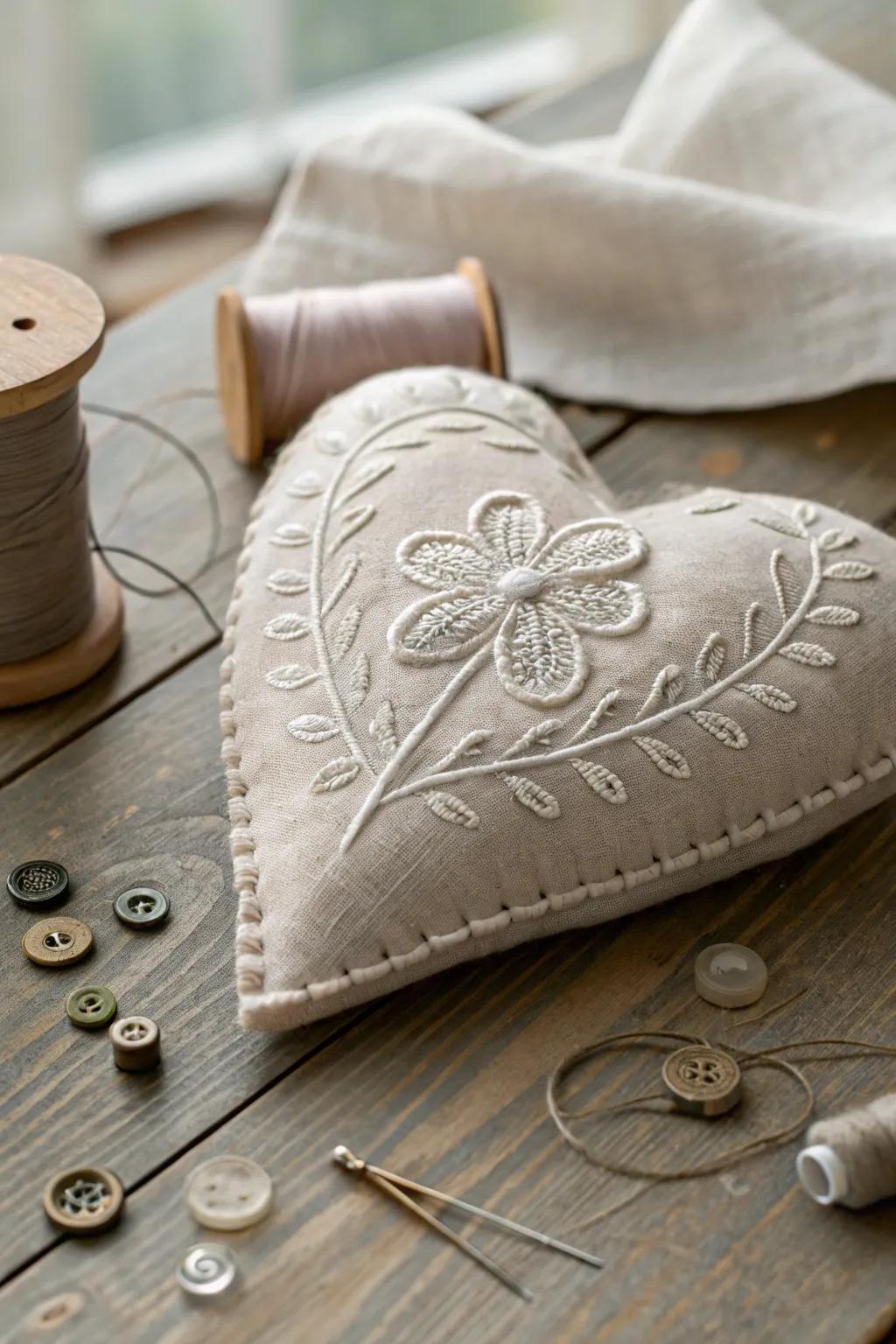 Craft your heart out with these charming heart-shaped pin cushions, a perfect blend of simplicity and elegance for your sewing space.