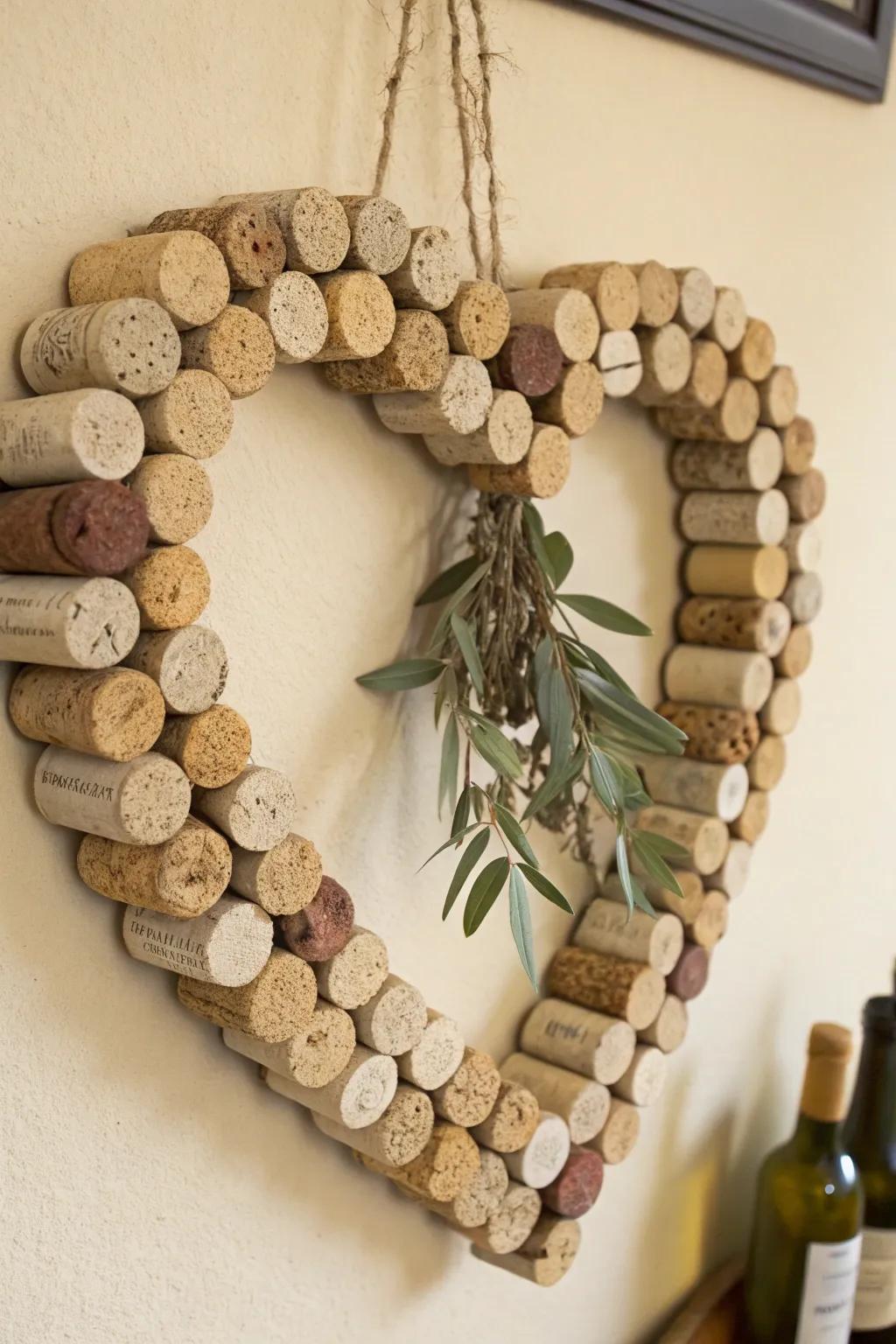 Transform your wine cork collection into a heartwarming Valentine’s wreath, combining rustic charm with minimalist elegance.