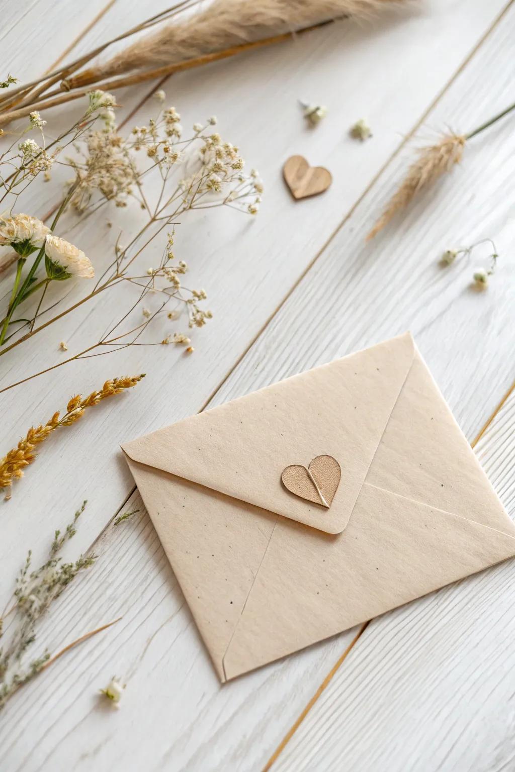 A charming secret awaits in this minimalist Valentine's Day card—perfect for adding a touch of surprise and delight.