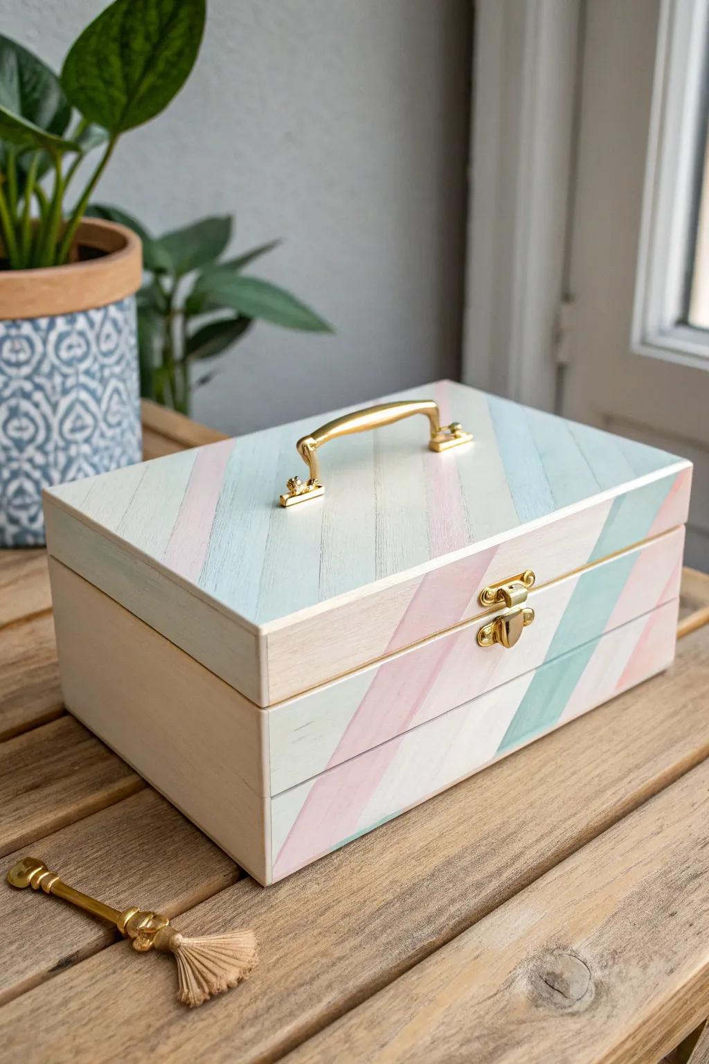 A touch of creativity and craftsmanship: Transform your old box into a stunning upcycled jewelry box this Valentine's Day!