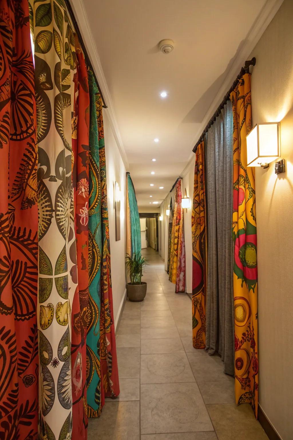 Unexpected spaces can shine with vibrant curtains.