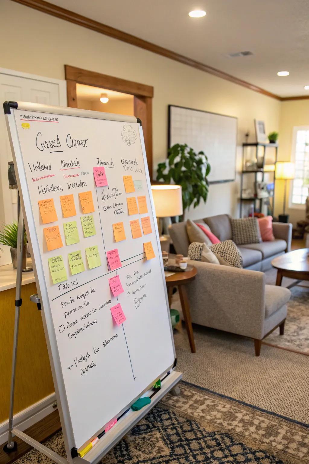 A collaborative whiteboard welcome where guests can contribute.