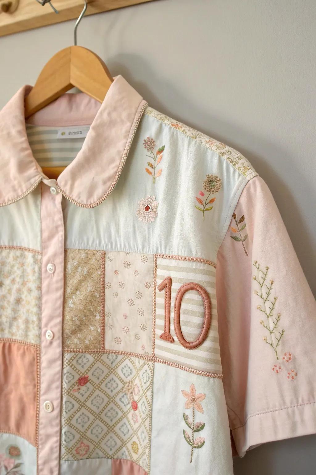 Celebrate a decade with style and grace—patchwork perfection for the special birthday girl!