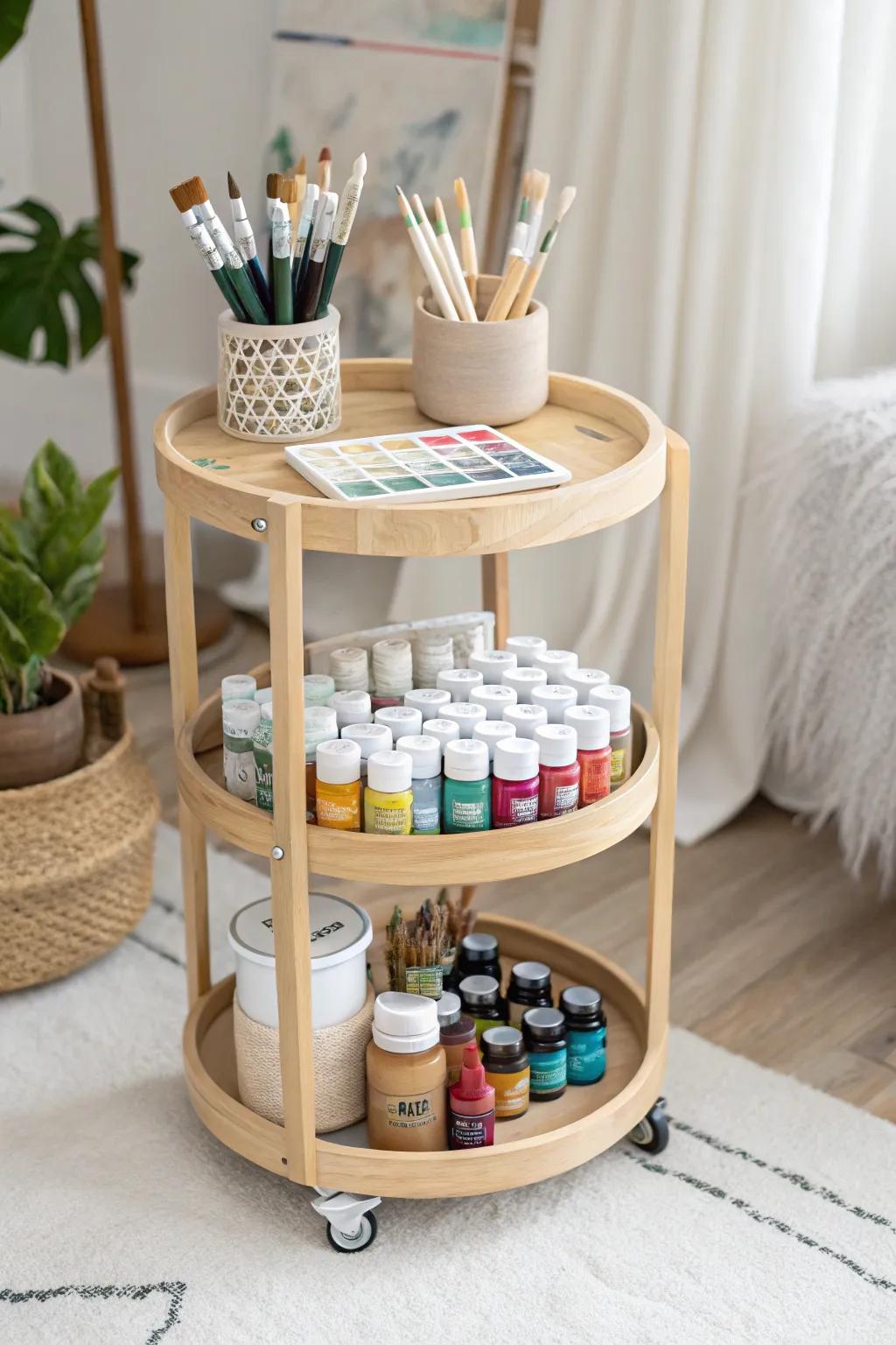 Spin into creativity with this minimalist Lazy Susan—your paints, effortlessly within reach!