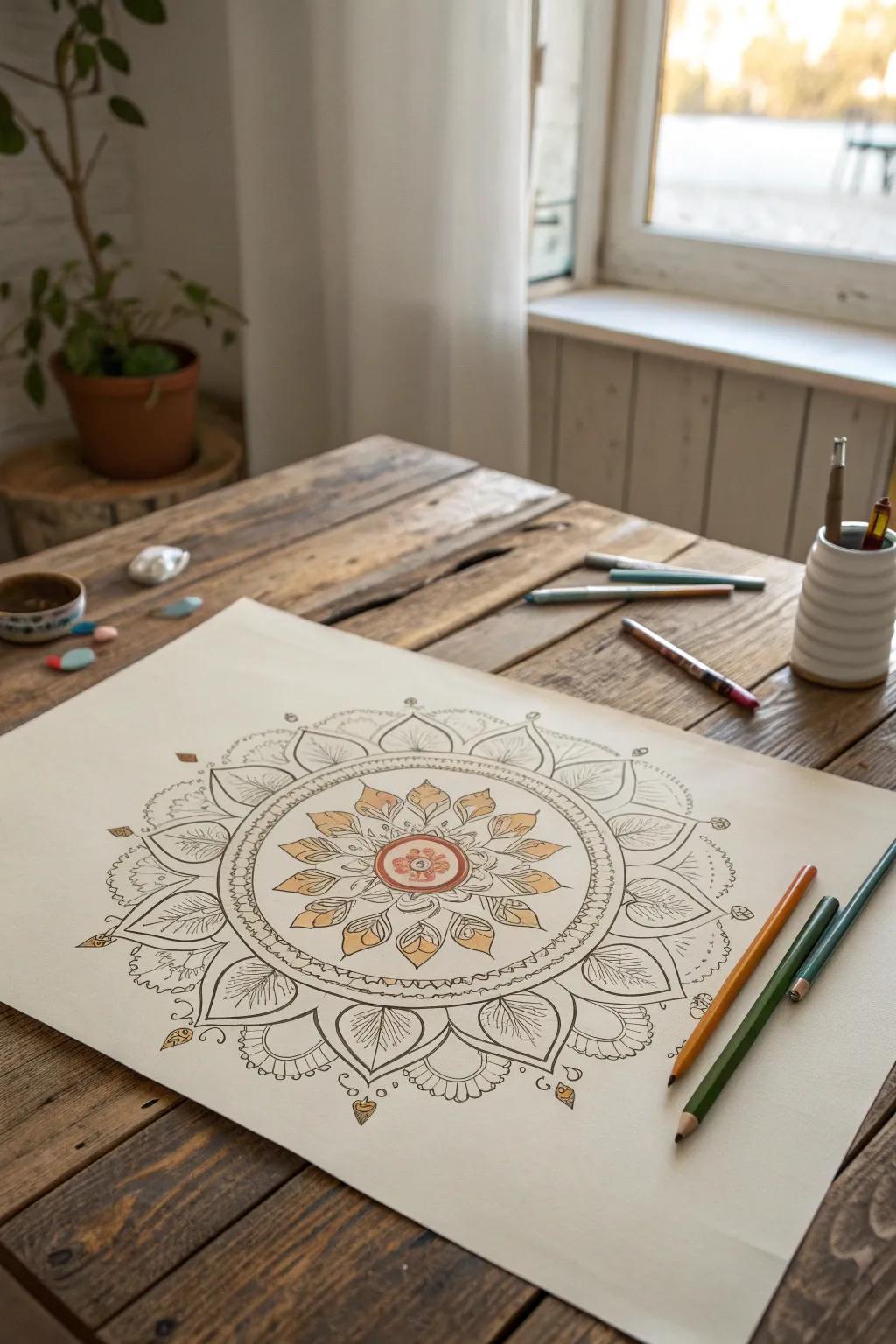 Craft your own story within the lines of a personalized mandala. ✨ #ArtisanTouch #MandalaMagic