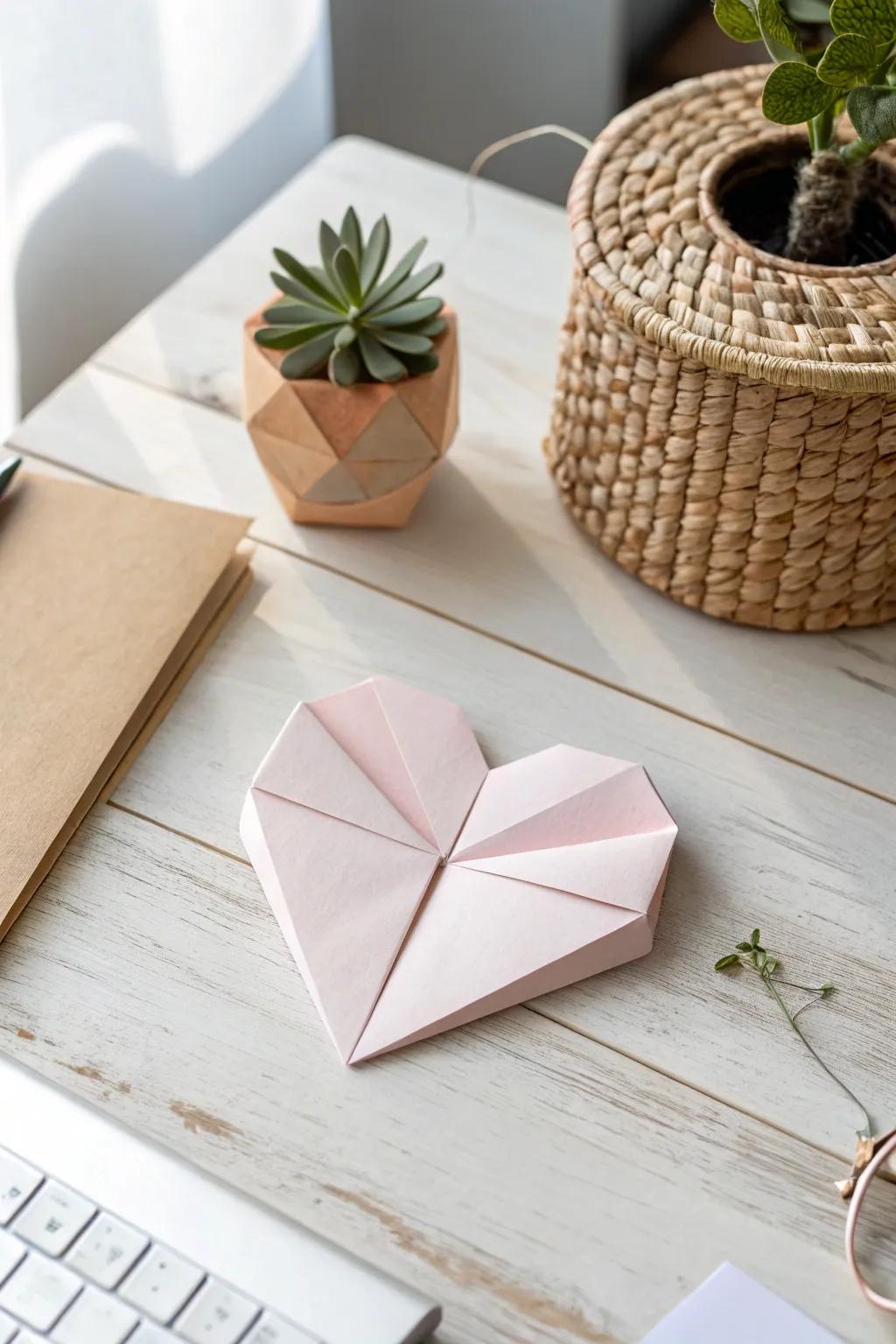 Add a personal touch to your teacher's day with a beautifully crafted origami heart card.