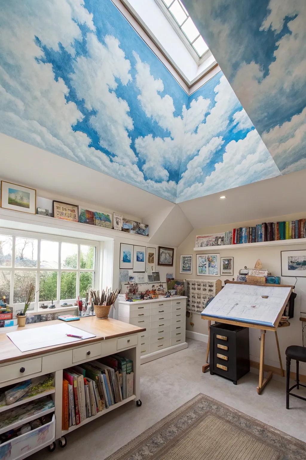 Ceiling murals offer a canvas for creativity and inspiration in any room.