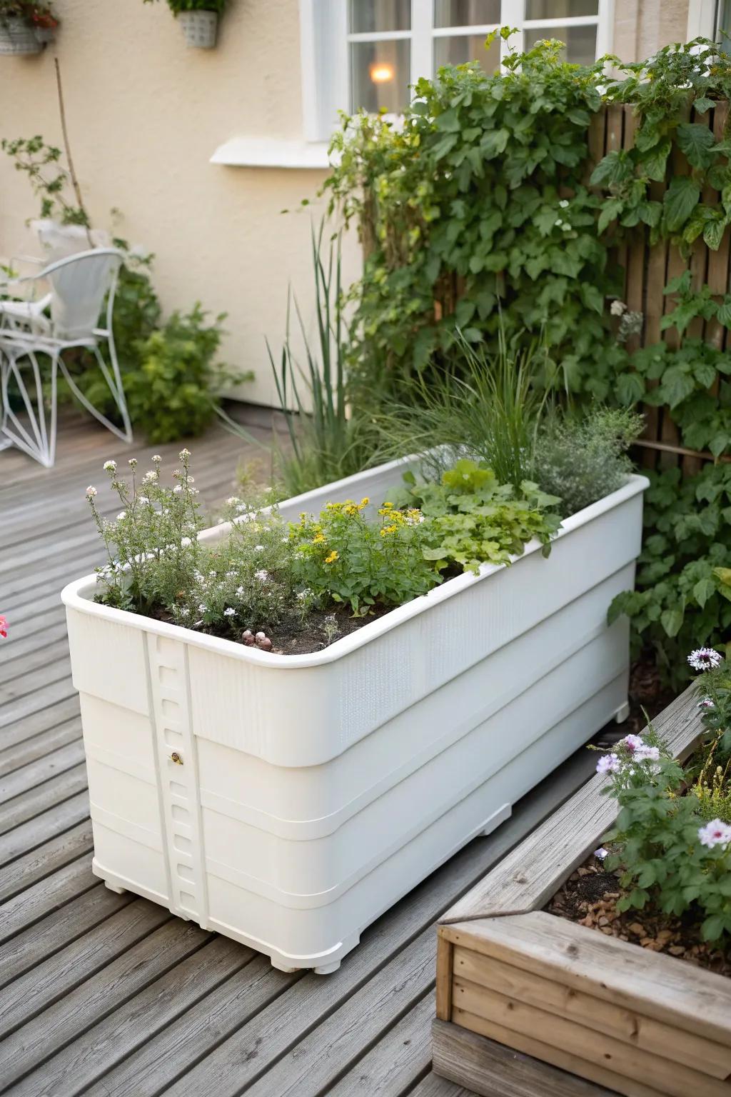 Transform your urban garden with chic and affordable plastic bin raised beds.