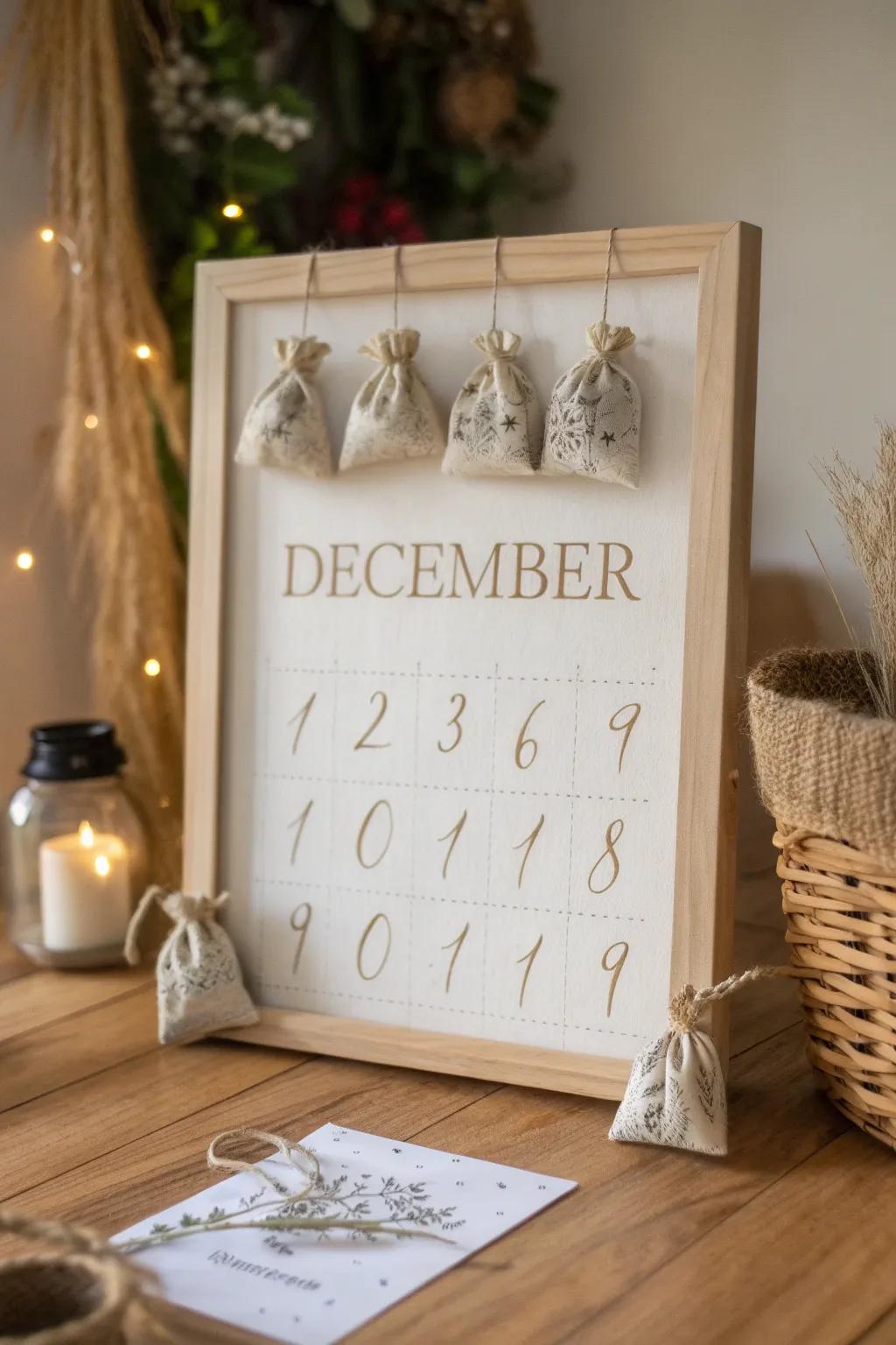 Discover December's magic with a minimalist advent calendar.
