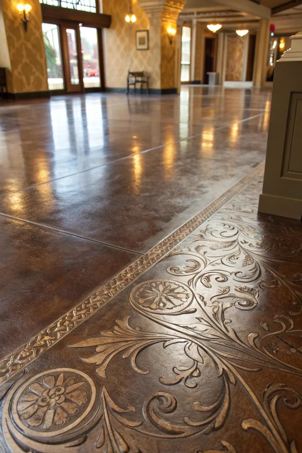 Elevate your space with the luxurious allure of metallic concrete.