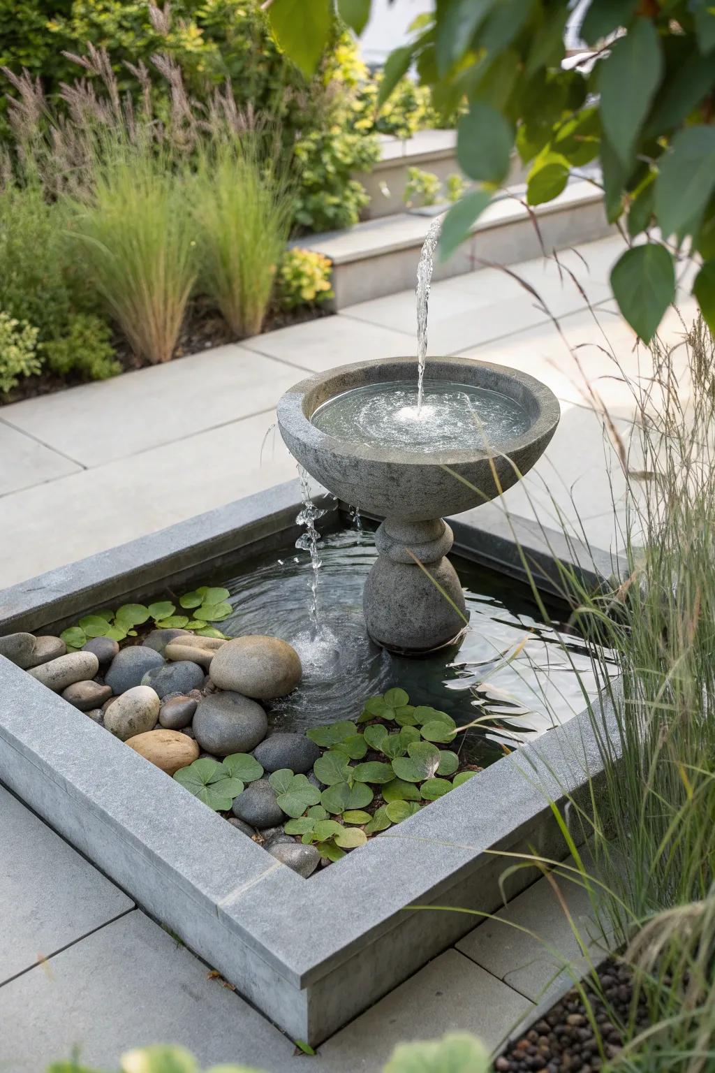 Transform your garden into a tranquil oasis with a touch of Scandinavian elegance and boho charm. 🌿💧 #WaterGarden #ScandiBoho