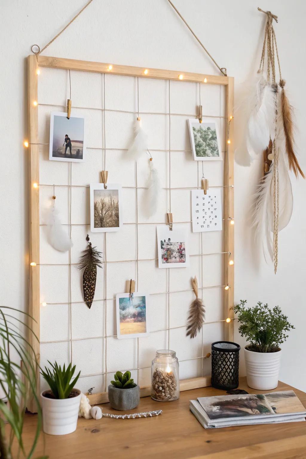 Elevate your space with a chic grid panel display, where simplicity meets artistry.