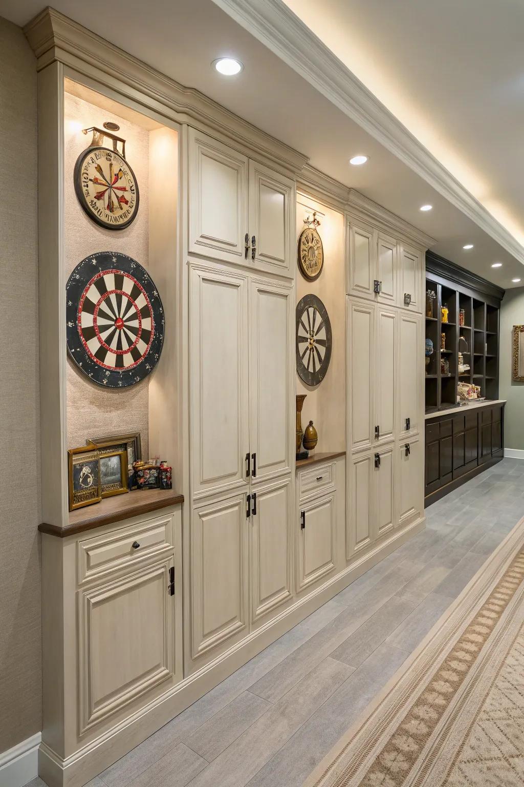 Artistic cabinetry combines style and function seamlessly.