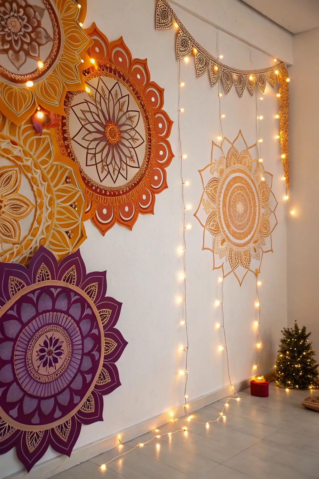 Illuminate your Diwali with a handcrafted paper backdrop that’s perfect for cherished family moments.