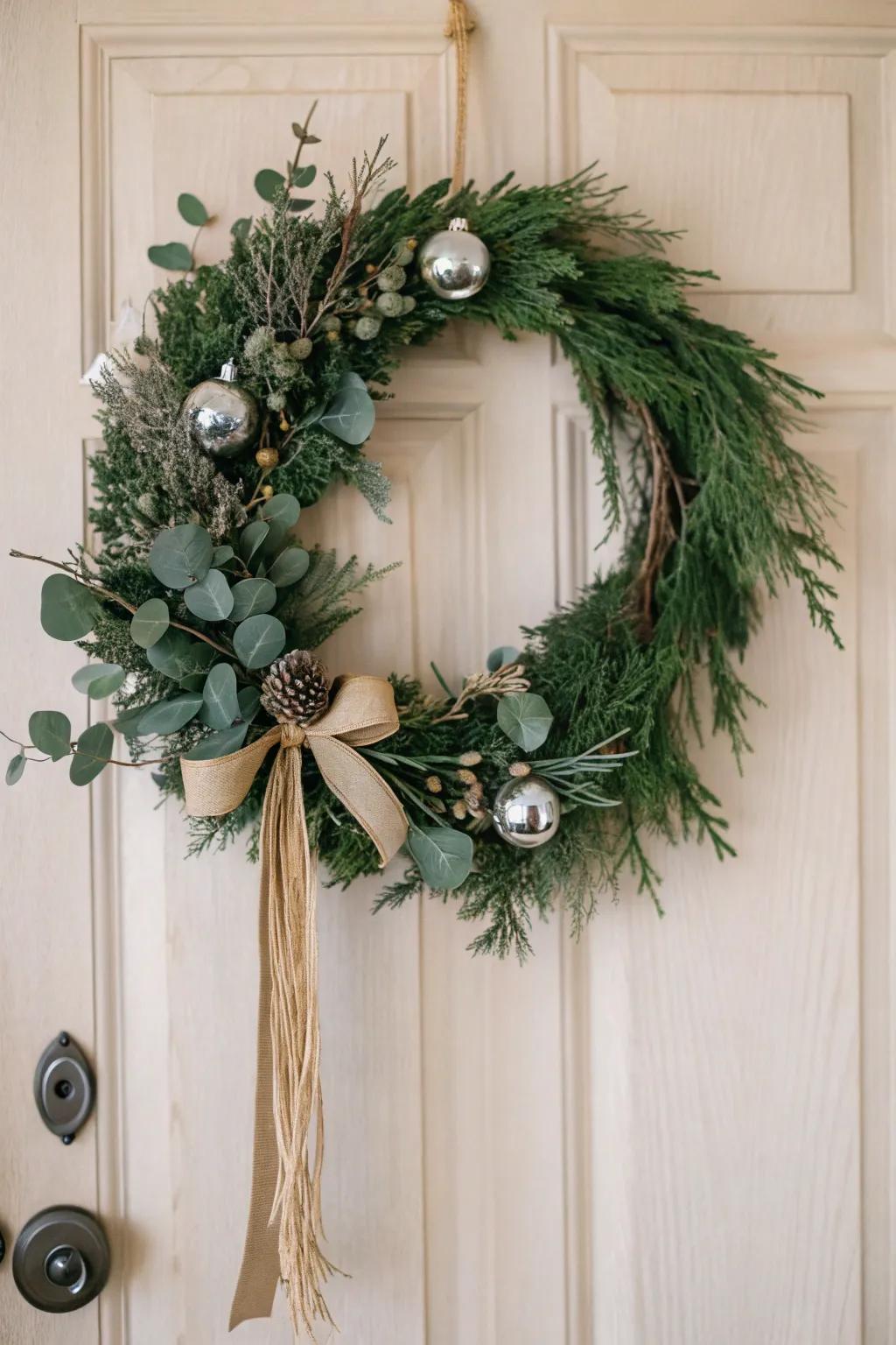 Welcome the holidays with a touch of music and minimalistic charm – a jingle bell wreath that sings simplicity.