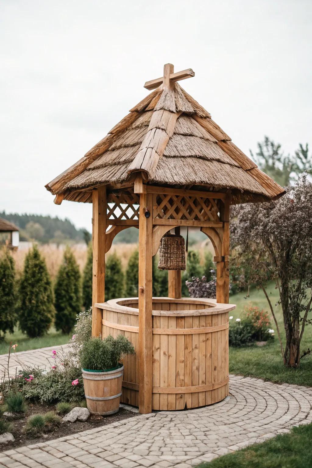 Add a touch of whimsy to your garden with a beautifully crafted wishing well roof!