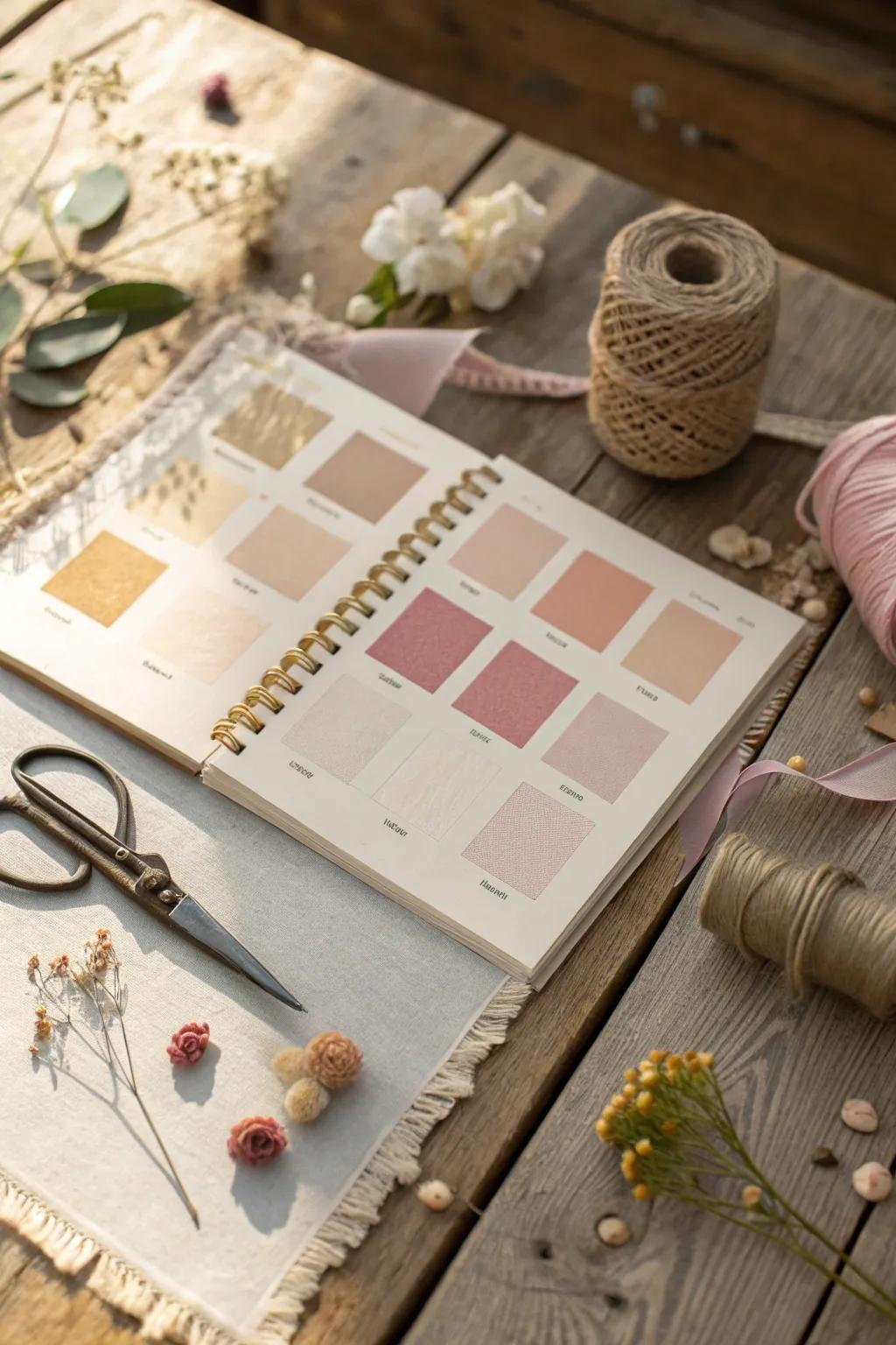 Craft your inspiration: a serene minimalist mood board for your journal.