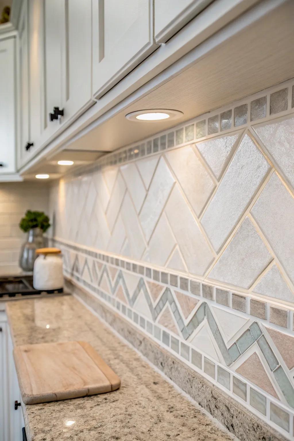 Transform your kitchen with the calming elegance of minimalist painted lines.