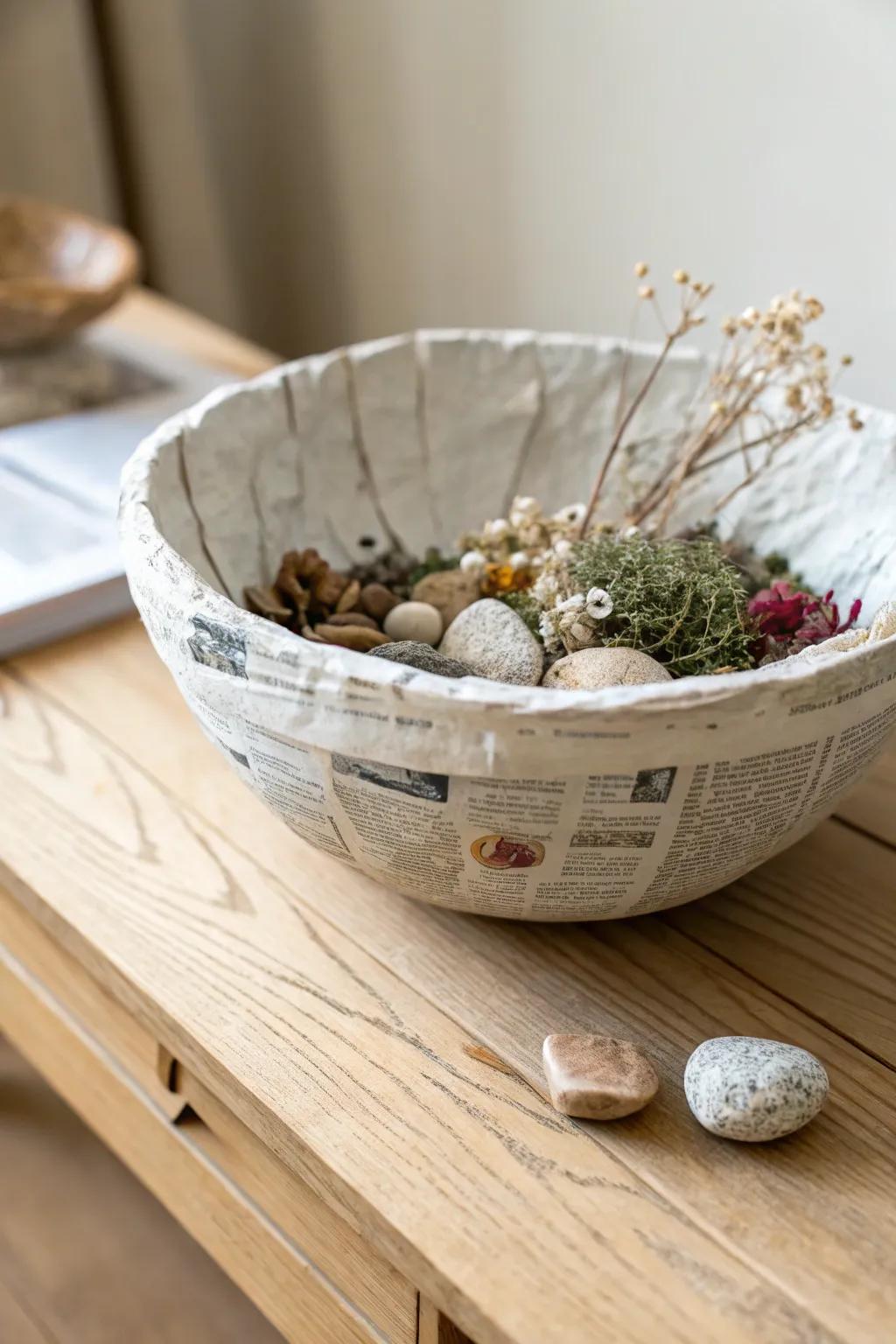 Embrace simplicity and creativity with handcrafted paper mache bowls – where art meets sustainability.